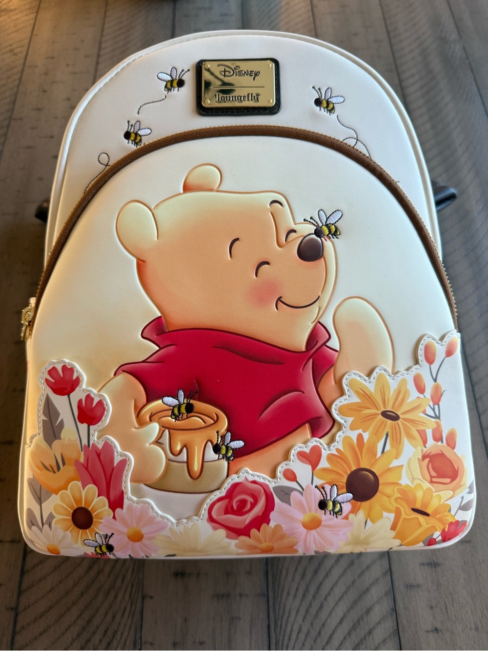 Disney Loungefly Winnie the Pooh Cream & Red midsize Backpack NWT